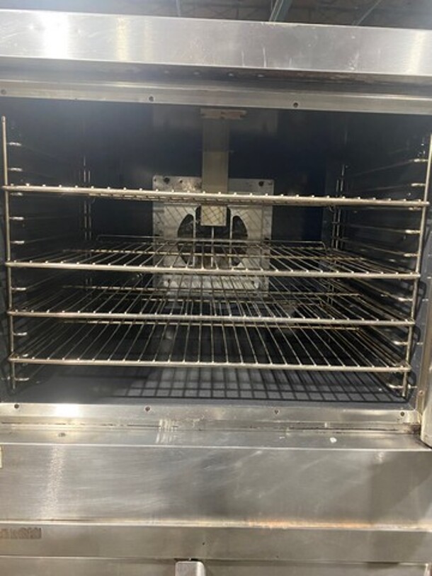 Vulcan Commercial Natural Gas Powered Double Deck Convection Oven! With View Through Doors! Metal Oven Racks! All Stainless Steel! On Legs! 2x Your Bid Makes One Unit! WORKING WHEN REMOVED! - Image 9 of 11