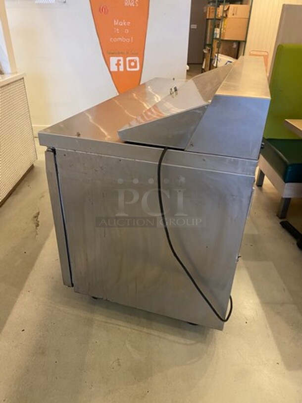 Continental Commercial Refrigerated Sandwich Prep Table! With 2 Door Storage Space Underneath! All Stainless Steel! On Casters! WORKING WHEN REMOVED! Model: SW6016 SN: 15875038 115V 60HZ 1 Phase - Image 3 of 9