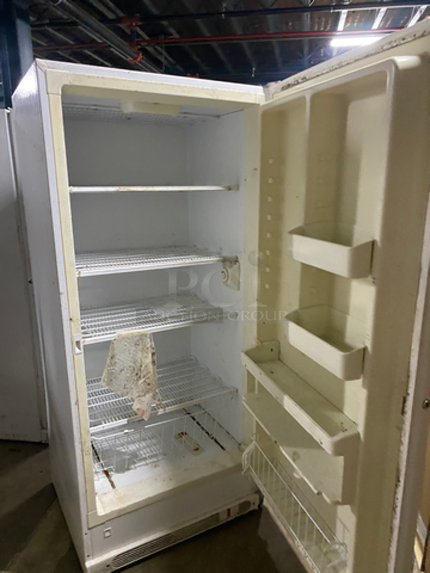 Kenmore Upright Single Door Reach In Refrigerator! With Poly Coated Racks And Shelves! NOT TESTED! Model: 253.28042807 SN: WB24658733 115V 60HZ - Image 4 of 8