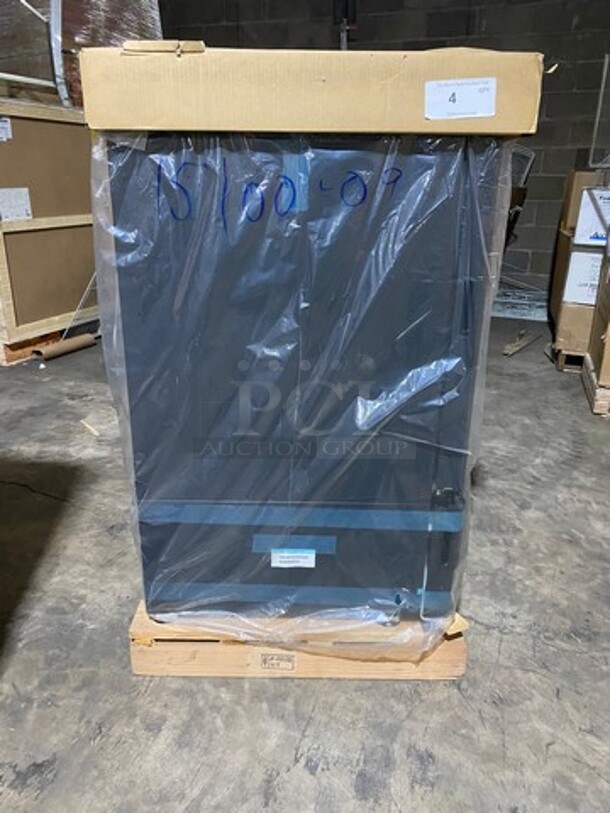 BEAUTIFUL! UNIQUE FIND! SCRATCH-N-DENT! Lumilinna Commercial Countertop/ Undercounter Single Door Slush Cooler! Using Very Precise Temperature Control, Lumilinna Can Hold Beverages Below Freezing — Without Freezing Them Solid. Water Normally Freezes At 32°F, But By Maintaining This Temperature, Lumilinna Can Store Beverages To The Coldest Temperature That Once Opened, Ice Crystals Form! Supercooled Products Crystallize When Poured, Producing A Soft Delicate Ice Slush! Model: ICESC40BXIWU SN: A19300017 115V 60HZ 1 Phase - Image 1 of 12