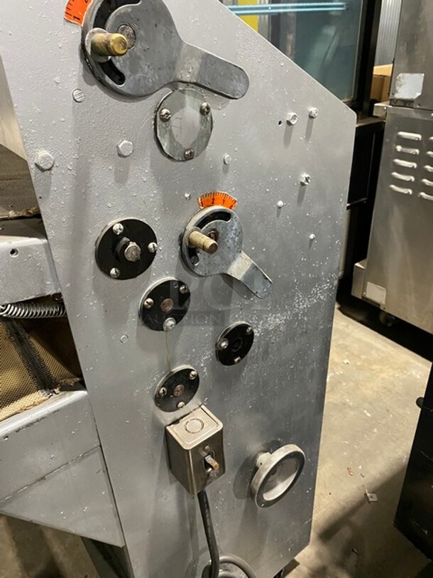 Acme Commercial Floor Style Two Stage Heavy Duty Dough Sheeter! All Stainless Steel! On Casters! - Image 9 of 10