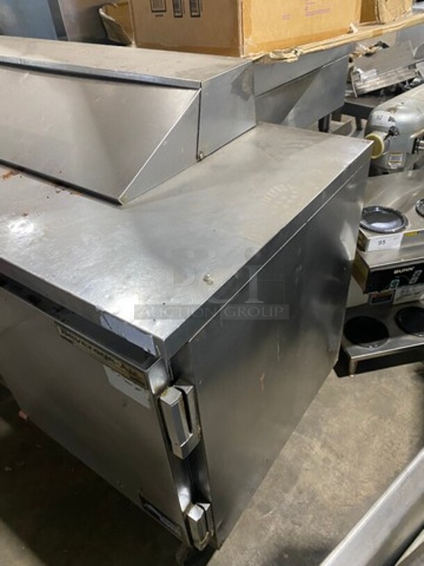 Beverage Air 60 Inch Sandwich Prep Table/Bain Marie! With 2 Door Cold Storage Underneath! Model SPE60-12! 115v 1 Phase! On Casters!  - Image 2 of 10
