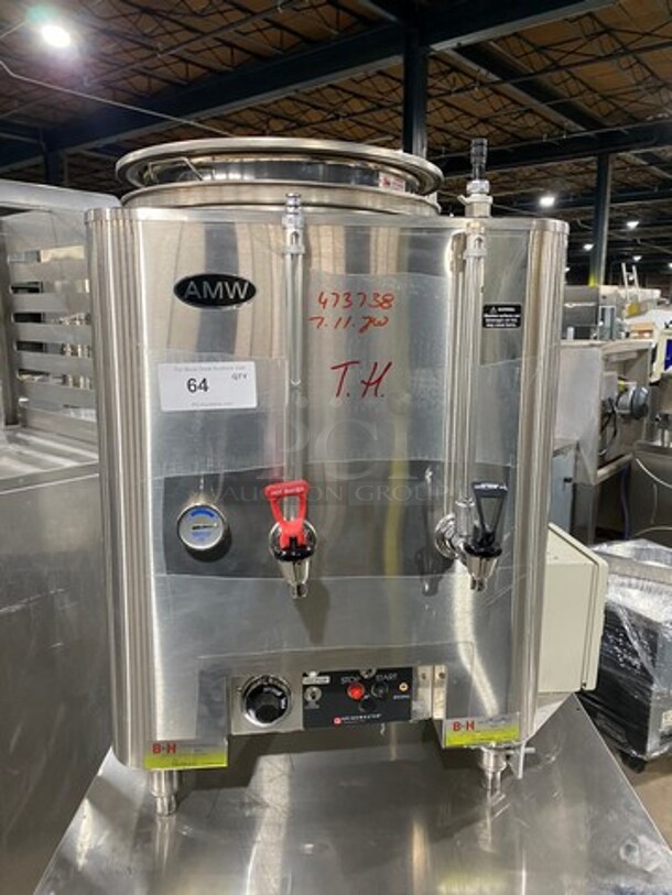 New! Never Used! Grindmaster Commercial Countertop Single Space Saver Coffee Urn! With Hot Water Line! Stainless Steel! On Small Legs! Model: 8116 - Image 1 of 11