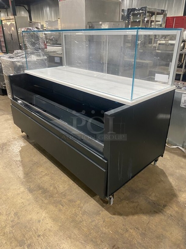 NICE! Structural Concepts Starbucks Style Refrigerated Open Grab-N-Go Display Case! With Glass Enclosed Merchandiser Showcase On Top! 220V 1 Phase! Model: SBZ6652DR SN: 1875277 HX369249! Working When Removed! - Image 8 of 8