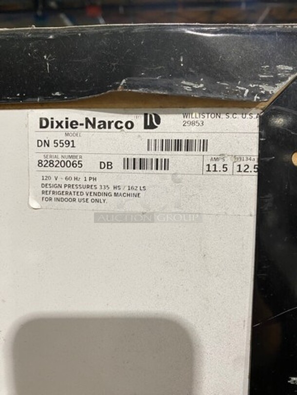 Dixie Narco Commercial Drink Vending Machine! With Bill And Coin Acceptor! Model: DN5591 SN: 82820065 120V 60HZ 1 Phase - Image 5 of 11