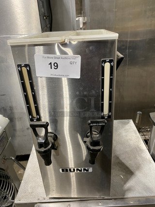 Bunn Commercial Countertop Iced Tea Server/ Beverage Dispenser! With 2 Spouts! Houlds Up To 1.5 Gallons! Solid Stainless Steel! Model: TD4T DUAL SN:TD40164652