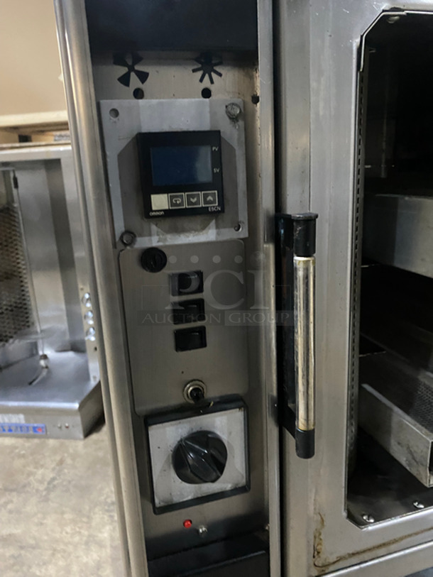 Panimatic Commercial Double Deck Bread Baking Oven! Electric Powered! With View Through Doors! Metal Bread Racks! Stainless Steel Body! On Casters! 2x Your Bid Makes One Unit! Model: F44666 SN: 39 208V - Image 7 of 11
