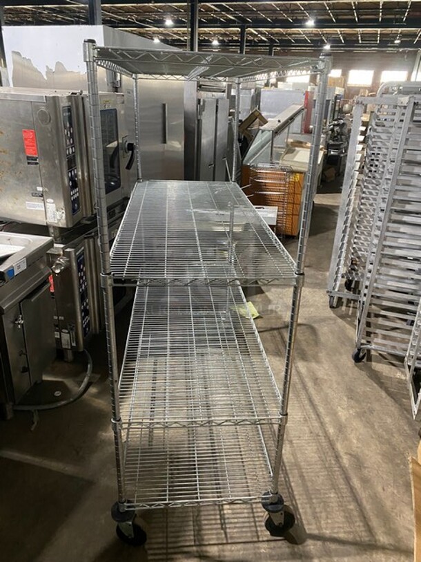 Stainless Steel Wire Rack Shelves! On Casters! - Image 2 of 5