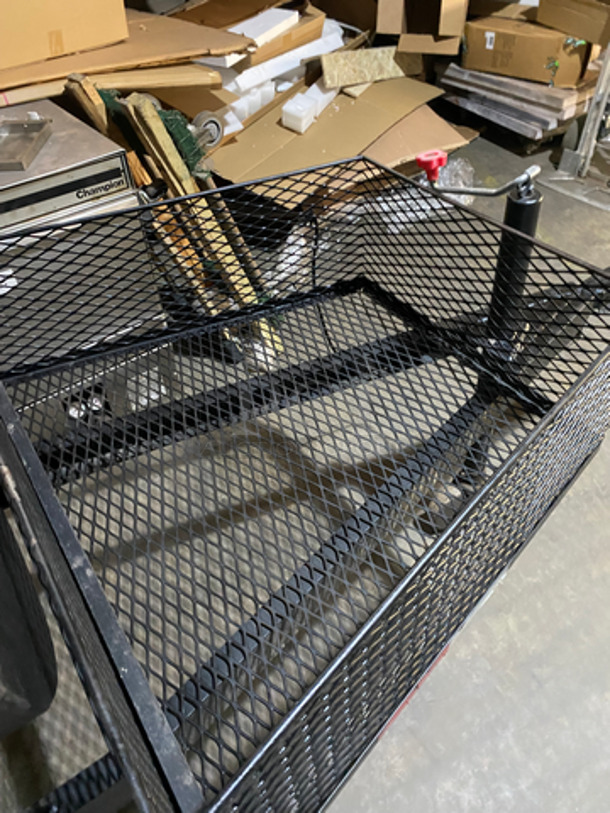 AMAZING FIND! Lang Commercial 60 Deluxe BBQ Smoker Cooker On Mobile Trailer Frame! With Firewood Rib Box! With Warmer Box And 4 Racks! - Image 8 of 12