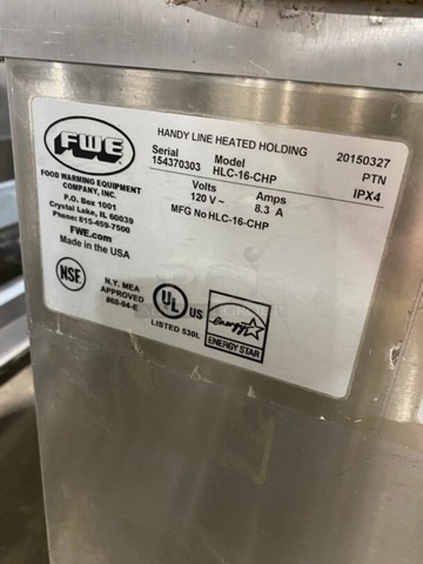 FWE Commercial 2 Door Food Warming/Holding Cabinet! All Stainless Steel! On Casters! Model: HLC16CHP SN: 154370303 120V - Image 8 of 9