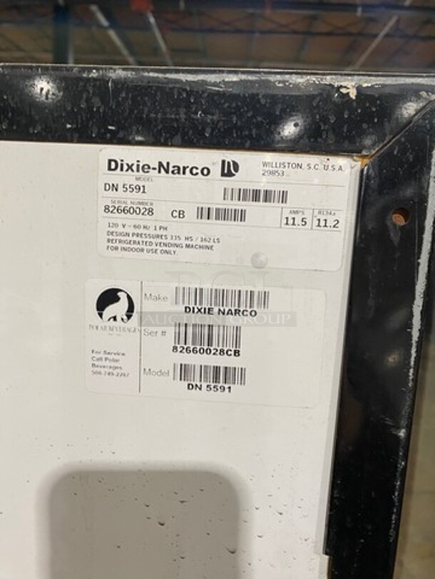 Dixie Narco Commercial Drink Vending Machine! With Bill And Coin Acceptor! Model: DN5591 SN: 82660028 120V 60HZ 1 Phase - Image 5 of 10