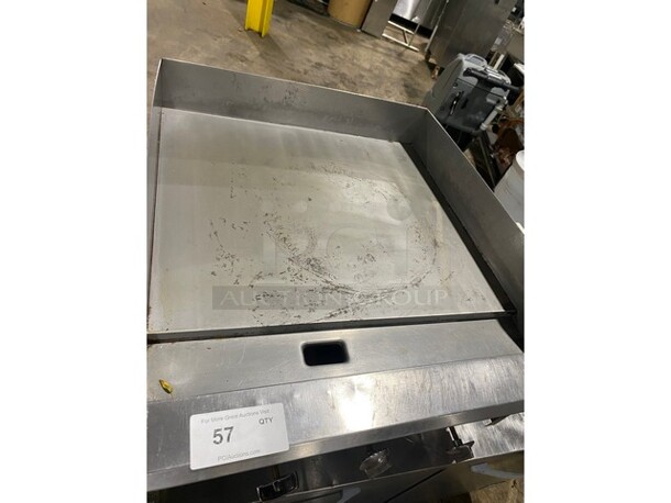 All Stainless Steel 24 Inch Countertop Natural Gas Powered Flat Grill! With Back & Side Splashes! On Legs! - Image 5 of 7