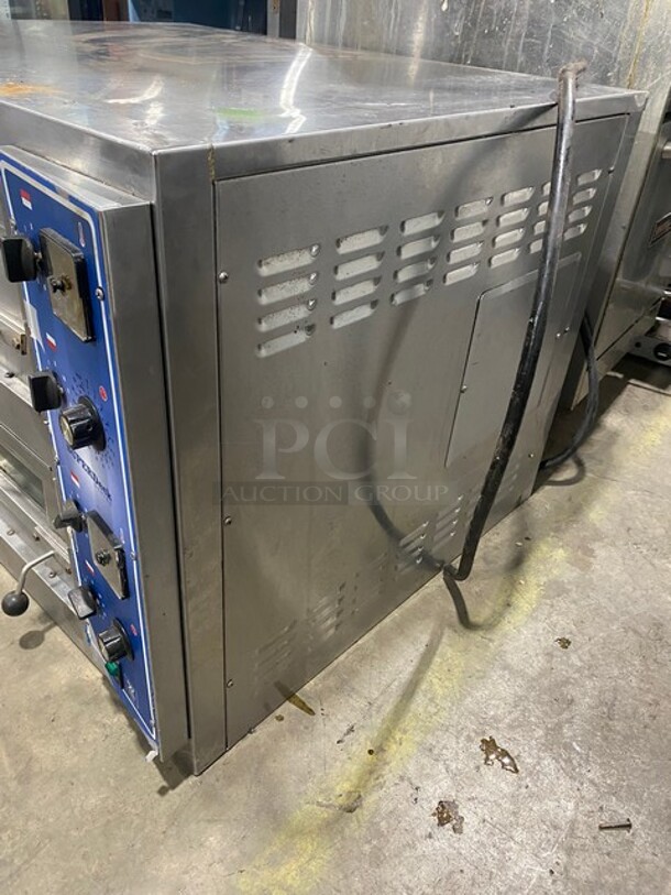 Bakers Pride Commercial Electric Powered Double Deck Pizza Oven! All Stainless Steel! 2x Your Bid Makes One Unit! WORKING WHEN REMOVED! Model: EP22828 SN: 580071412005 208V 60HZ 3 Phase - Image 3 of 9