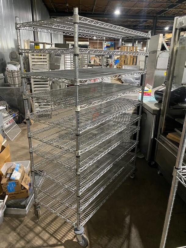 Metro Stainless Steel Wire Rack Shelves! On Commercial Casters! - Image 4 of 7