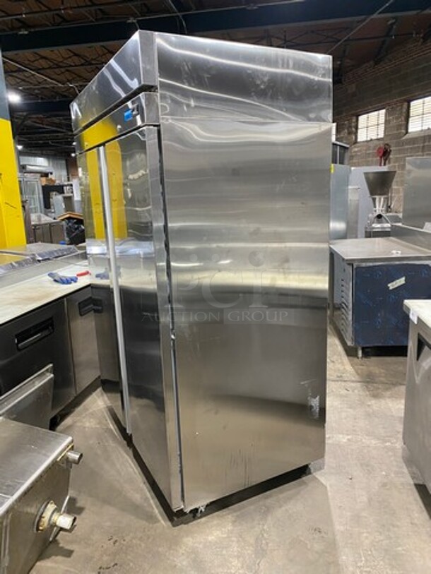 NICE! LATE MODEL! Hoshizaki Commercial 2 Door Reach In Freezer! Poly Coated Racks! All Stainless Steel! On Casters! WORKING WHEN REMOVED! Model: F2AFS SN: J50428C 115V 60HZ 1 Phase - Image 3 of 9