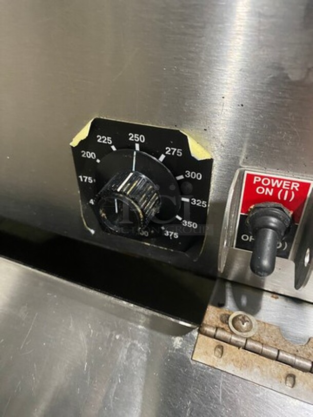 Lang Commercial Countertop Natural Gas Powered Mirror Shine Flat Top Griddle! With Thermostatic Controls! Built In Hood! With Back And Side Splashes! All Stainless Steel! On Legs! SELECTRONIC SERIES! - Image 8 of 10