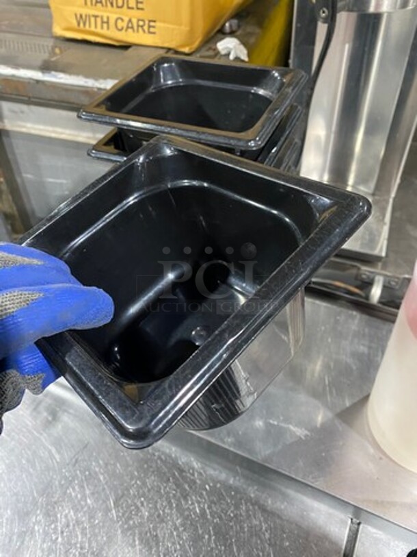 Vollrath Black Poly 1/6x4" Food Containers! 10x Your Bid! - Image 7 of 7