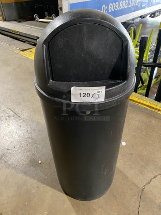 Black Poly Trash Can! 3x Your Bid! - Image 1 of 5
