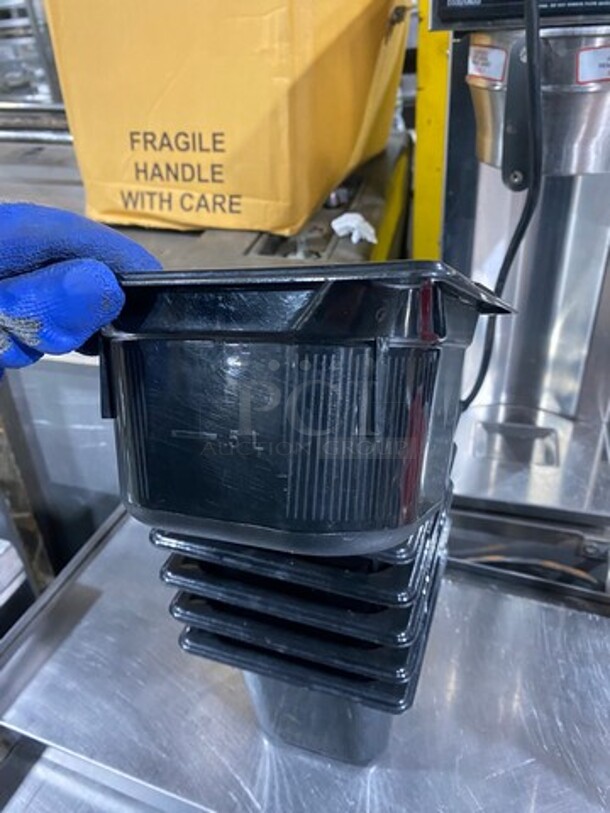 Vollrath Black Poly 1/6x4" Food Containers! 6x Your Bid! - Image 3 of 7