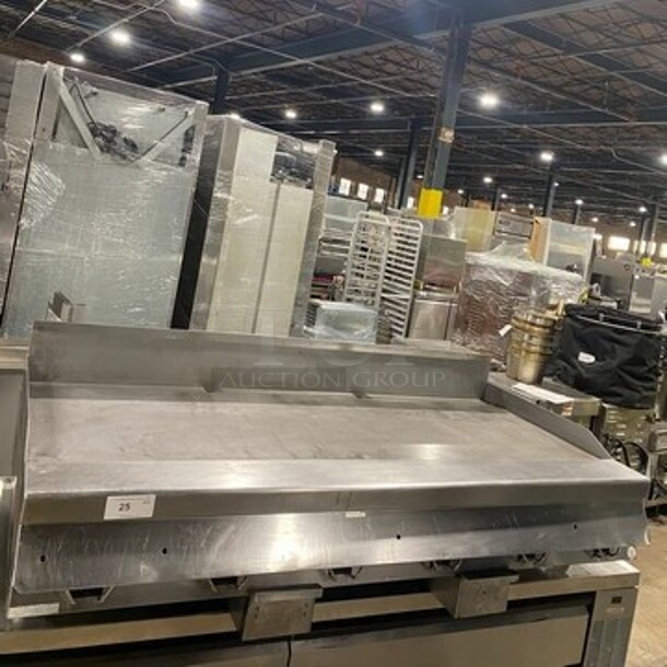 BEAUTIFUL! Garland Commercial Countertop Natural Gas Powered Flat Griddle! With Back & Side Splashes! All Stainless Steel!  - Image 1 of 8