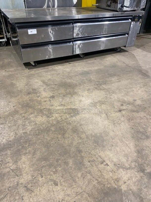 Silver King Commercial Refrigerated Chef Base! With 4 Drawer Storage Space! All Stainless Steel! On Casters! Model: SKRCB84H SN: SAJE68785A 115V 60HZ 1 Phase - Image 1 of 8