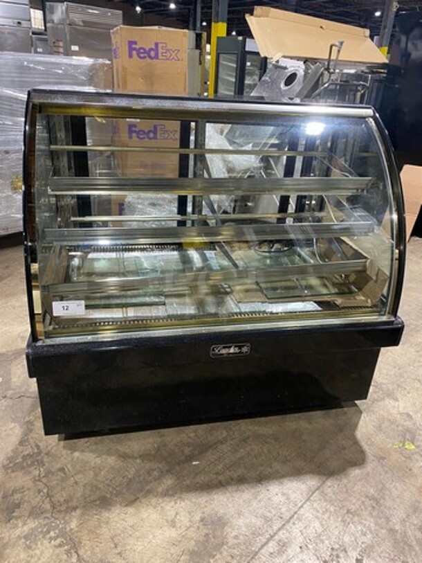 2016 Leader Commercial Refrigerated Display Case Merchandiser! With Curved Front Glass! With Rear Access Doors! Model: EMCB57D SN: NA08M1603B 115V 60HZ 1 Phase