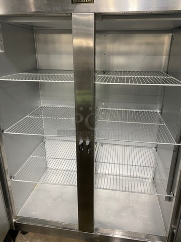 Traulsen Commercial 2 Door Reach In Refrigerator! With Poly Coated Racks! All Stainless Steel! On Casters! Model: G20010 SN: T70955A17 115V 60HZ 1 Phase - Image 8 of 11