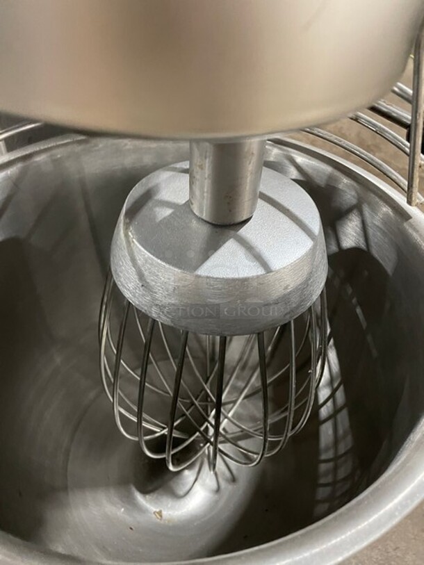 GREAT! Varimixer Commercial 20Quart  Countertop Food Mixer! With Bowl Guard! With Whisk Attachment! With Stainless Steel Mixing Bowl! 115V 1 Phase! Model: W20 SN:8015050001! Working When Removed!  - Image 7 of 9