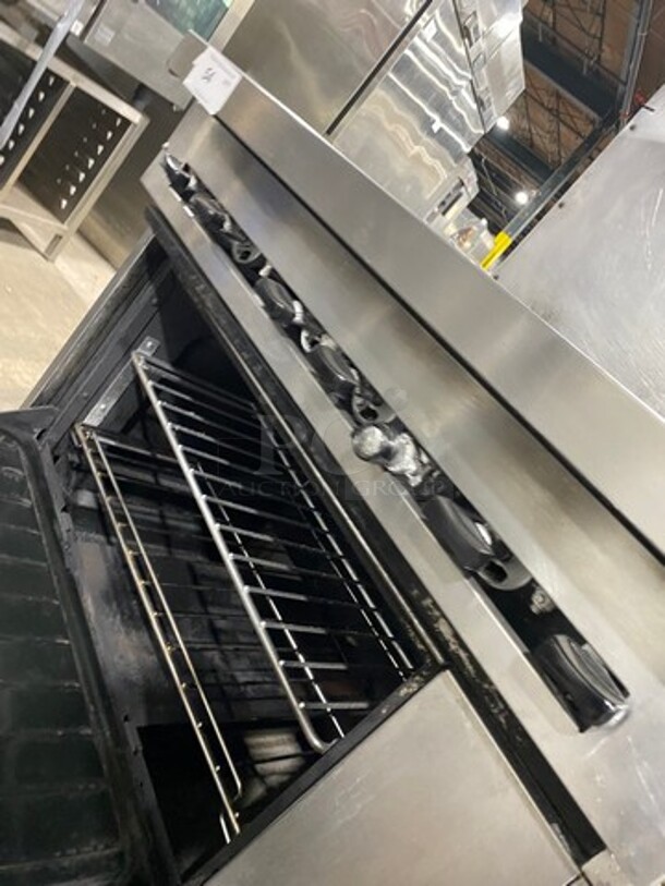 US Range Commercial Natural Gas Powered 6 Burner Stove! With Raised Back Splash! With Oven Underneath! All Stainless Steel! On Legs! - Image 8 of 9