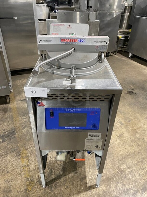 WOW! Broaster Natural Gas Powered Heavy Duty Commercial Pressure Fryer! Smart Touch Screen! On Casters!  MODEL 1800GH