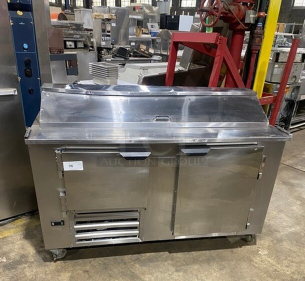 Cool Tech Commercial Refrigerated Sandwich Prep Table! With 2 Door Storage Space Underneath! All Stainless Steel! On Casters! Model: CUST60BM SN: 025719 120V 60HZ 1 Phase - Image 1 of 9