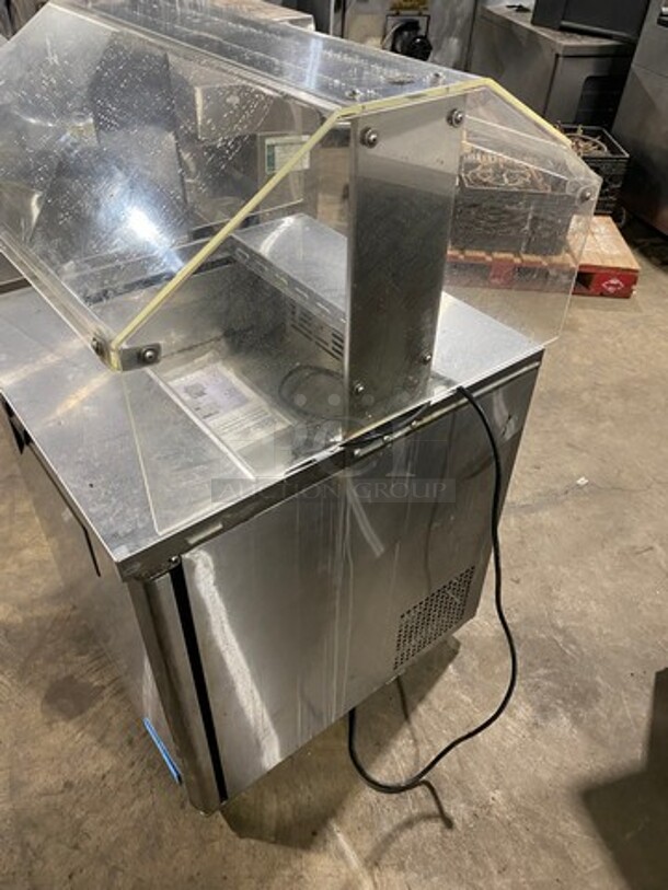 Turbo Air Refrigerated Salad Bar Island! Single Door Storage Space Underneath! All Stainless Steel! Model: MST28711S SN: MS2T902301 115V - Image 3 of 8