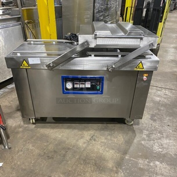 Commercial Double Chambers Vacuum Seal Packaging Machine! All Stainless Steel! On Casters! Model: DZ6002S