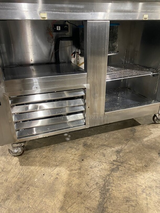 NICE! Leader Commercial Refrigerated 2 Door Lowboy/Worktop Cooler! All stainless Steel! With Metal Rack! On Casters! 115V 1 Phase! Model: LB48 S/C SN: PY08M0308! - Image 5 of 8