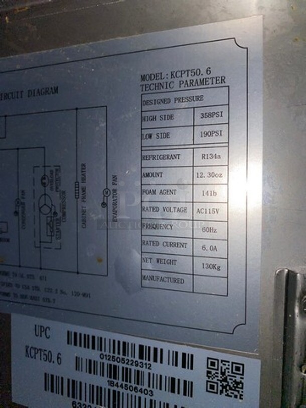 Kelvinator Commercial Refrigerated Pizza Prep Table! With Single Door Storage Space! All Stainless Steel! On Casters! Model: KCPT50.6 115V - Image 7 of 9