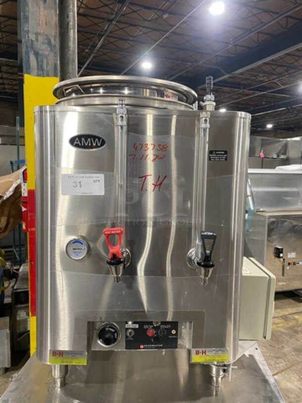 NEW! NEVER USED! Grindmaster Commercial Countertop Single Space Saver Coffee Urn! With Hot Water Line! Stainless Steel! On Small Legs! Model: 8116 - Image 1 of 9