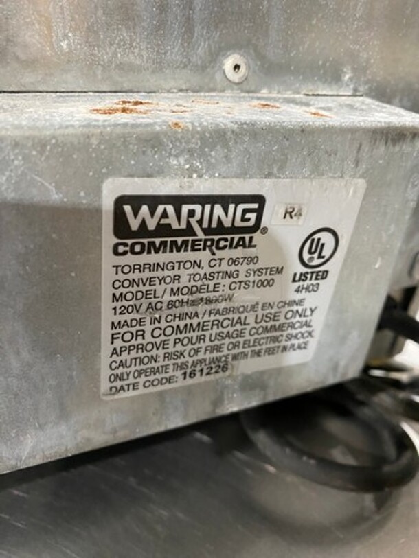 Waring Commercial Countertop Conveyor Toaster Oven! All Stainless Steel! Model: CTS1000 120V - Image 5 of 8