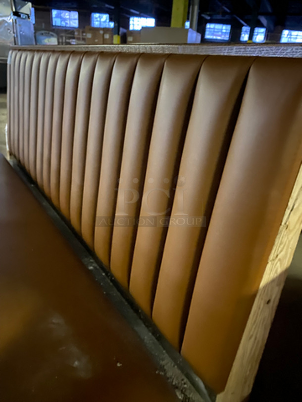 NEW! Single Sided Light Brown Cushioned Booth Seat! With Wooden Outline! Perfect For Up Against The Wall! Can Be Connected With Any Of The Booths Listed! - Image 5 of 5
