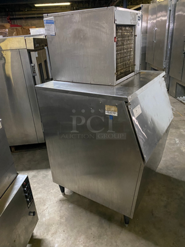 Follet Commercial Ice Machine Head! On Commercial Follet Ice Bin! All Stainless Steel! On Legs! 2x Your Bid Makes One Unit! Model: MCD400A 115V 60HZ 1 Phase - Image 3 of 9