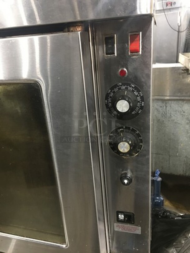 NICE! LATE MODEL! 2018 Blodgett Commercial Natural Gas Powered Convection Oven! With View Through Doors! Metal Oven Racks! All Stainless Steel! On Legs! WORKING WHEN REMOVED! Model: SHO100G SN: 080818CR080S - Image 6 of 12