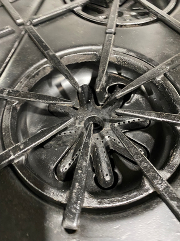 WOW! Garland Commercial Natural Gas Powered 6 Burner Stove! With Oven Underneath! Metal Oven Racks! With Raised Backsplash! With Salamander! All Stainless Steel! On Legs! - Image 6 of 10