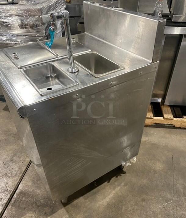Stainless-Steel Custom-Made workstation/ serve station insolated ice bin waterspout sink! - Image 3 of 7