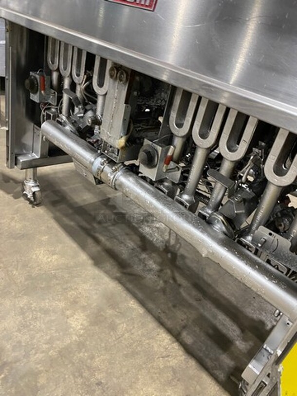 WOW! Vulcan Commercial Natural Gas Powered 3 Bay Deep Fat Fryer! All Stainless Steel! On Casters! Model: 3GR65F SN: 481533671 - Image 9 of 12
