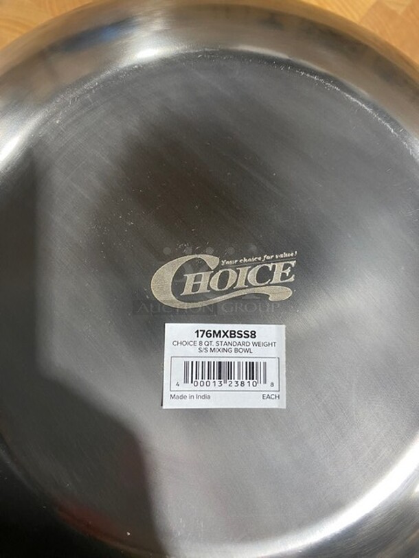NEW! Choice 8QT Standard Weight Mixing Bowls! 3x Your Bid! MODEL 176MXBSS8 - Image 6 of 6
