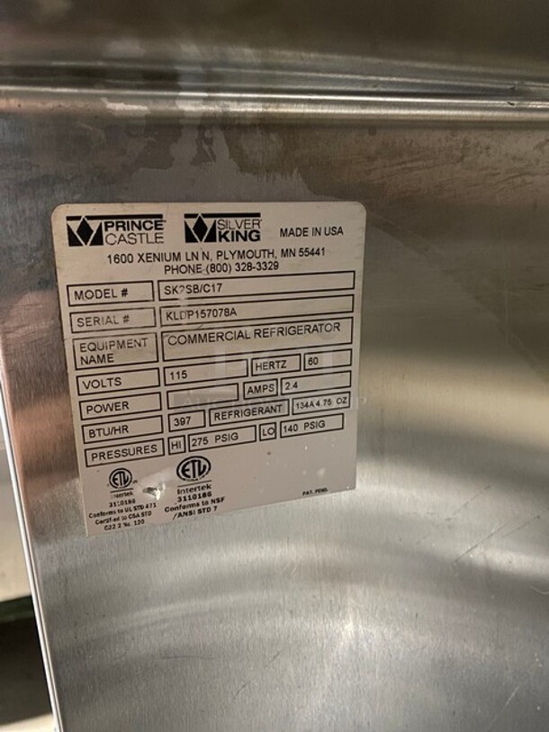 Silver King Stainless Steel Commercial Countertop Lettuce Crisper! MODEL SK2SB/C17 SN: KLDP157078A 115V - Image 11 of 12