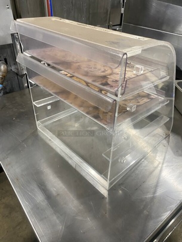 Countertop Dry Display Case Cookie Merchandiser! With 2 Clear Poly Trays! - Image 3 of 5