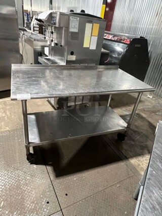 Solid Stainless Steel Work Top/ Prep Table! With Storage Space Underneath! On Legs!