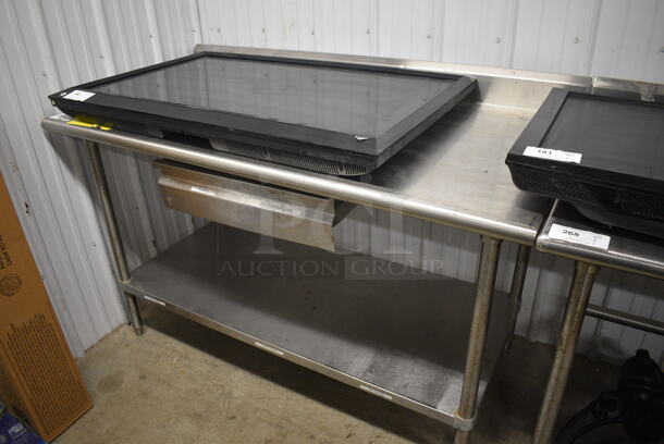 Stainless Steel Commercial Table w/ Back Splash, Drawer and Under Shelf. 60x30x40