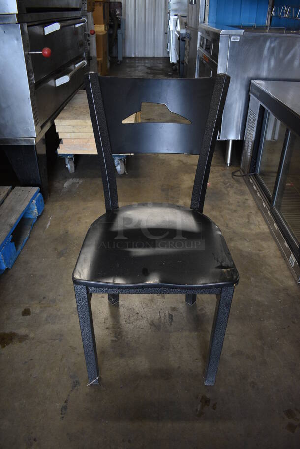 4 Black Metal Dining Chairs. 16x16x35. 4 Times Your Bid!