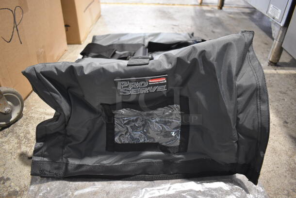 6 BRAND NEW IN BOX! Rubbermaid 539F1200 Pro Serve Gray Insulated Front Load Catering Bags. 18x28x16. 6 Times Your Bid!